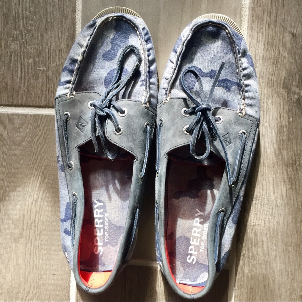 Men’s Sperry Top Sider Shoes, Size 11, Blue Camo